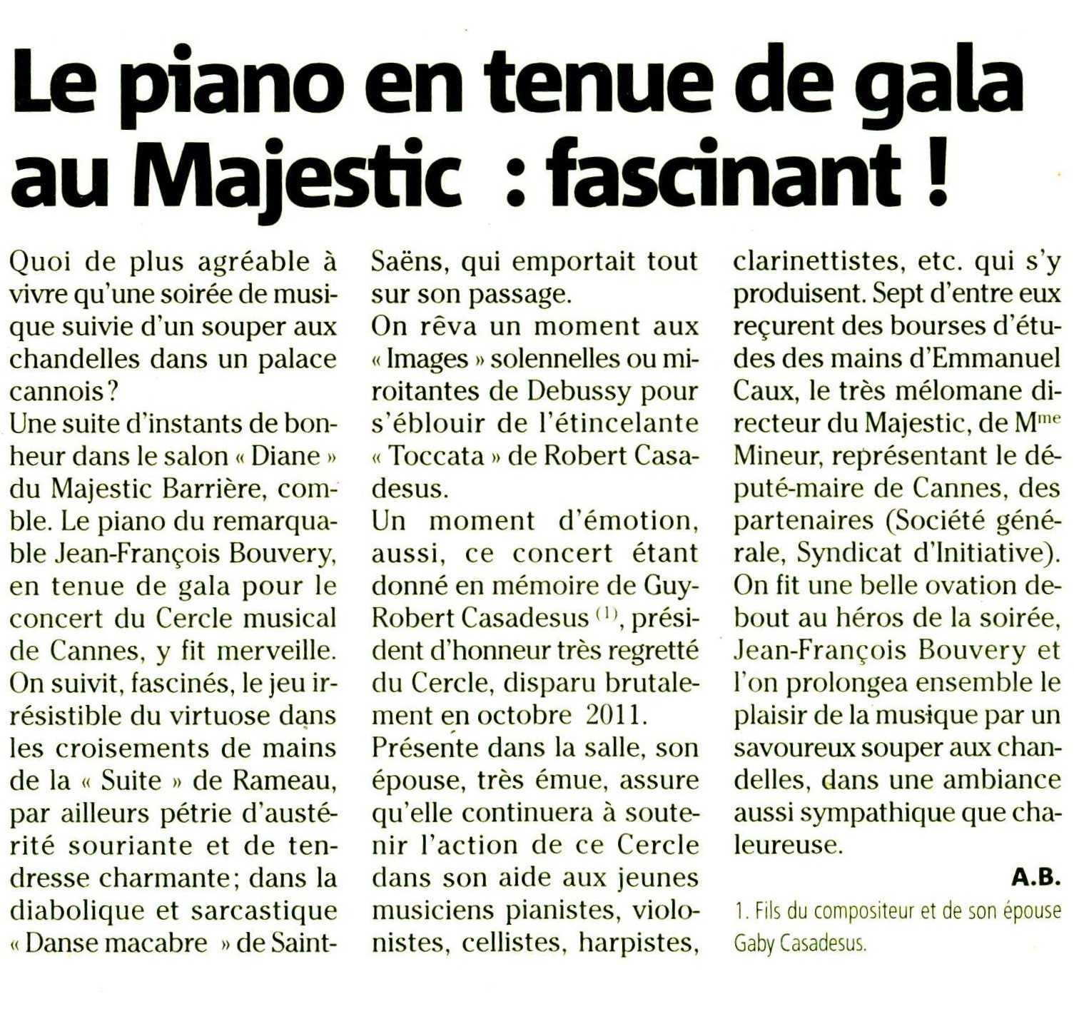 Gala Hôtel Le Majestic Cannes 2012